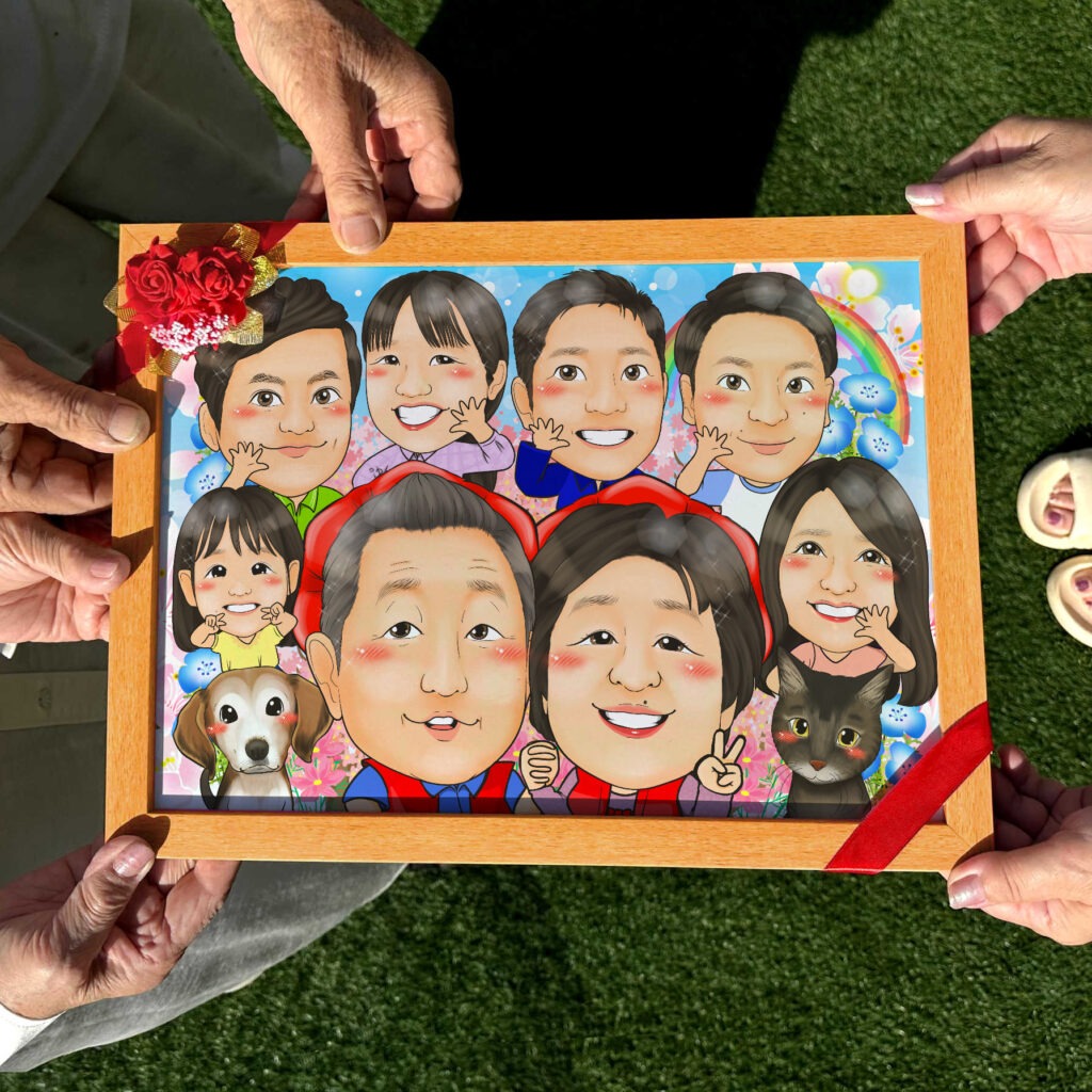可愛い似顔絵プレゼント作品ギャラリー★家族での似顔絵に人気! 作品サンプル11