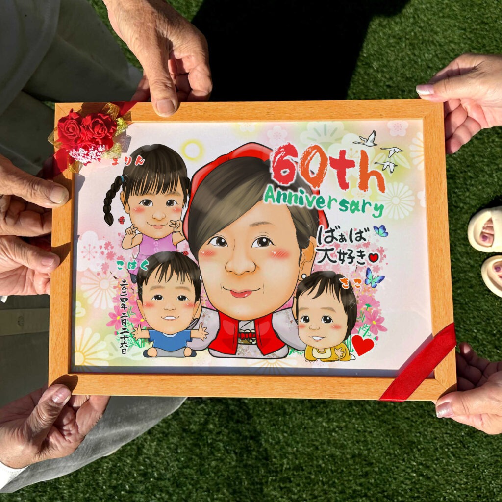 可愛い似顔絵プレゼント作品ギャラリー★誕生日祝いに人気! 作品サンプル4