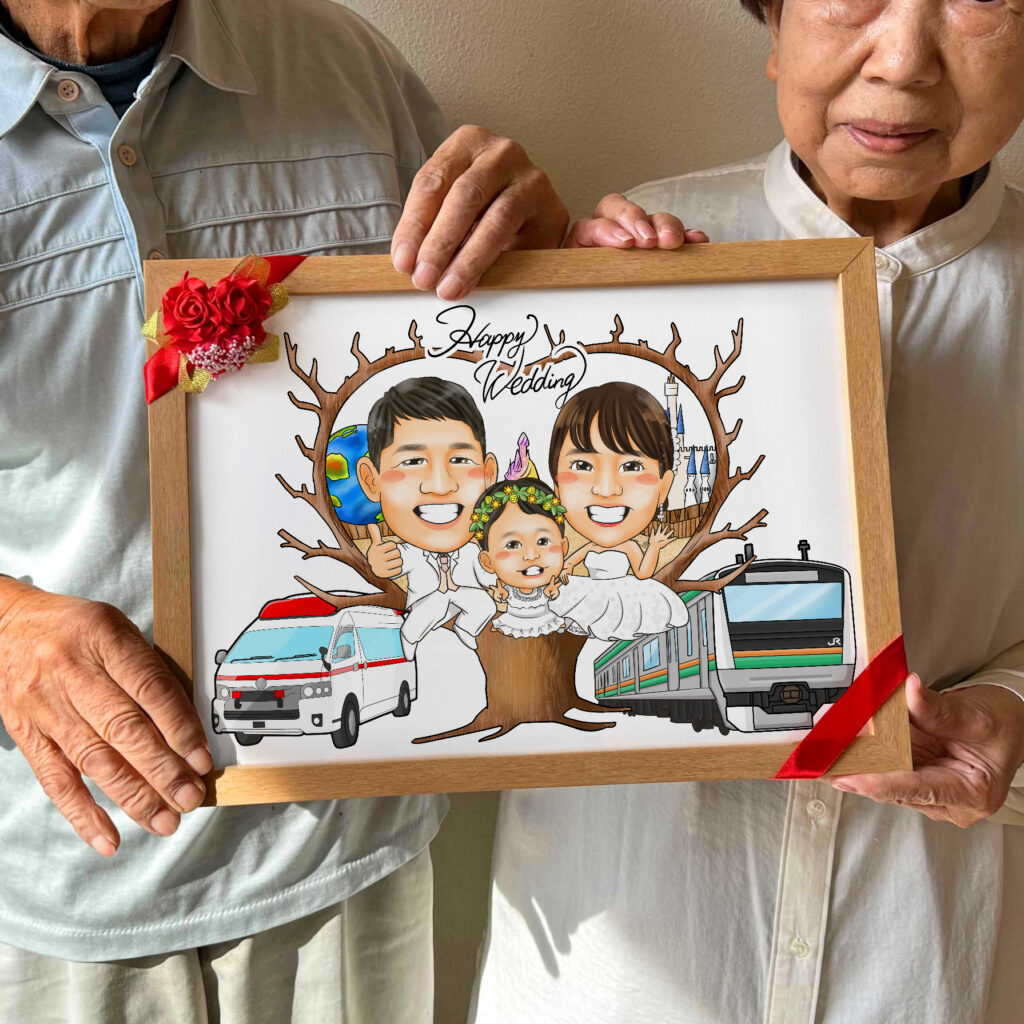 可愛い似顔絵プレゼント作品ギャラリー★車と一緒に!【3名様】 作品サンプル3