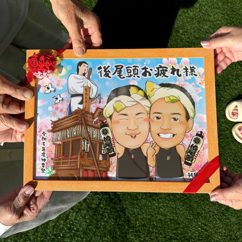 可愛い似顔絵プレゼント作品ギャラリー★建物と一緒に!【2名様】 作品サンプル8